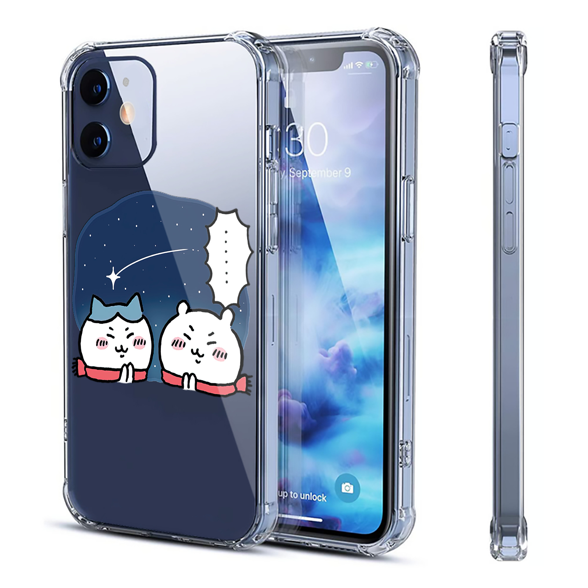 （画像用） ちいかわ ハチワレ Chii-kawa hachiware 【iPhone 12シリーズ対応】透明スマホケース（クリアソフトケース）
